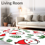 Whimsical Red Bird Leaf Medley Rug