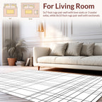 Classic Black White Grid Pattern Rug