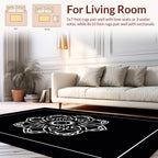 Monochromatic Mandala Bloom Pattern Rug