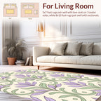 Purple Floral Swirl Pattern Rug