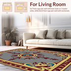 Elaborate Floral Medallion Golden Design Rug