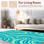 Aqua Blue Swirl Pattern Rug