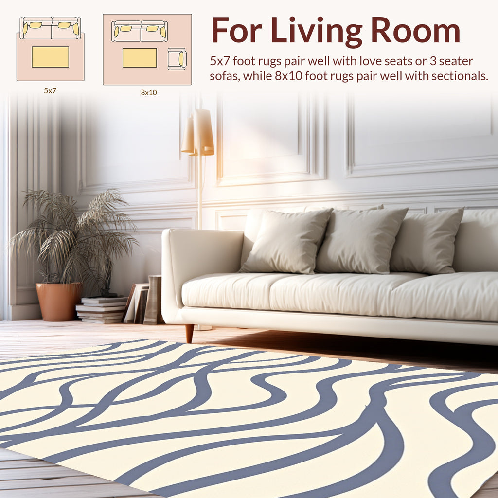 Serene Intersecting Wave Pattern Rug