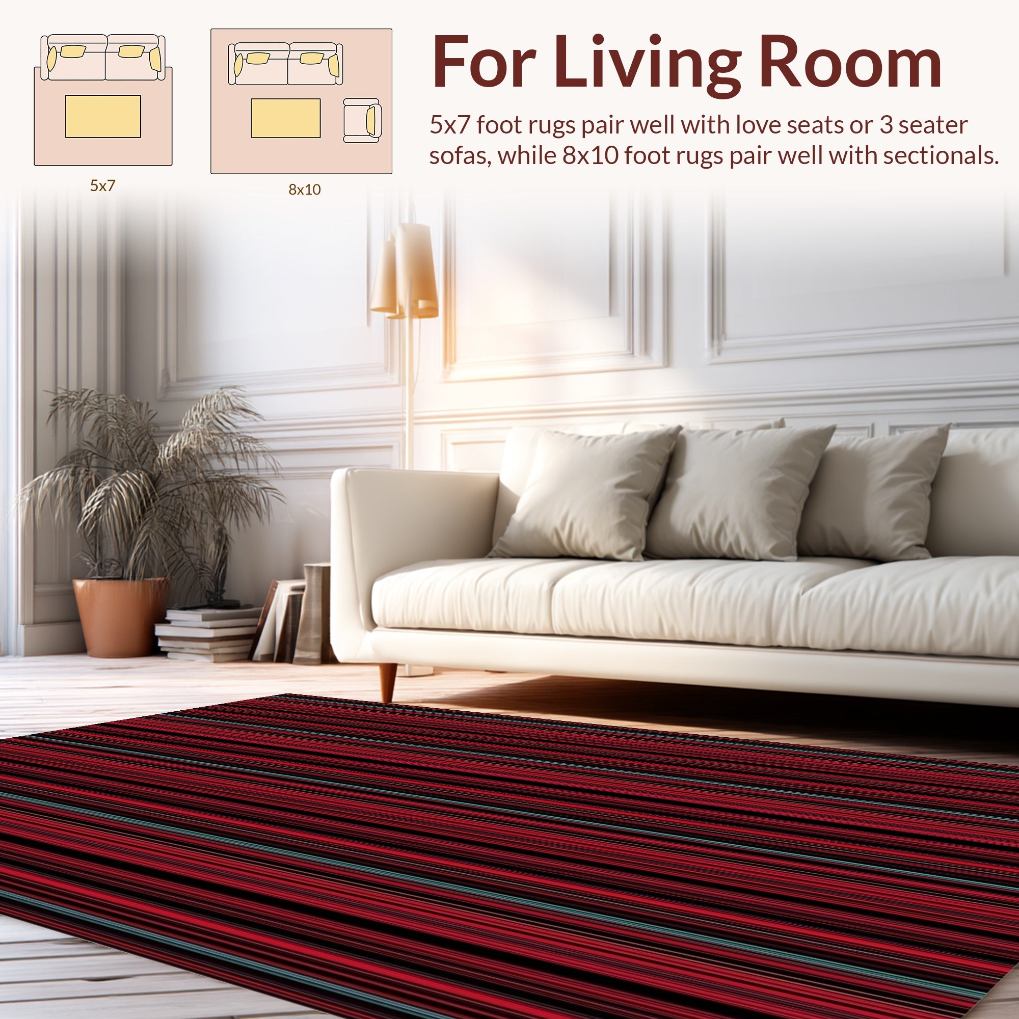 Bold Vertical Stripe Pattern Rug