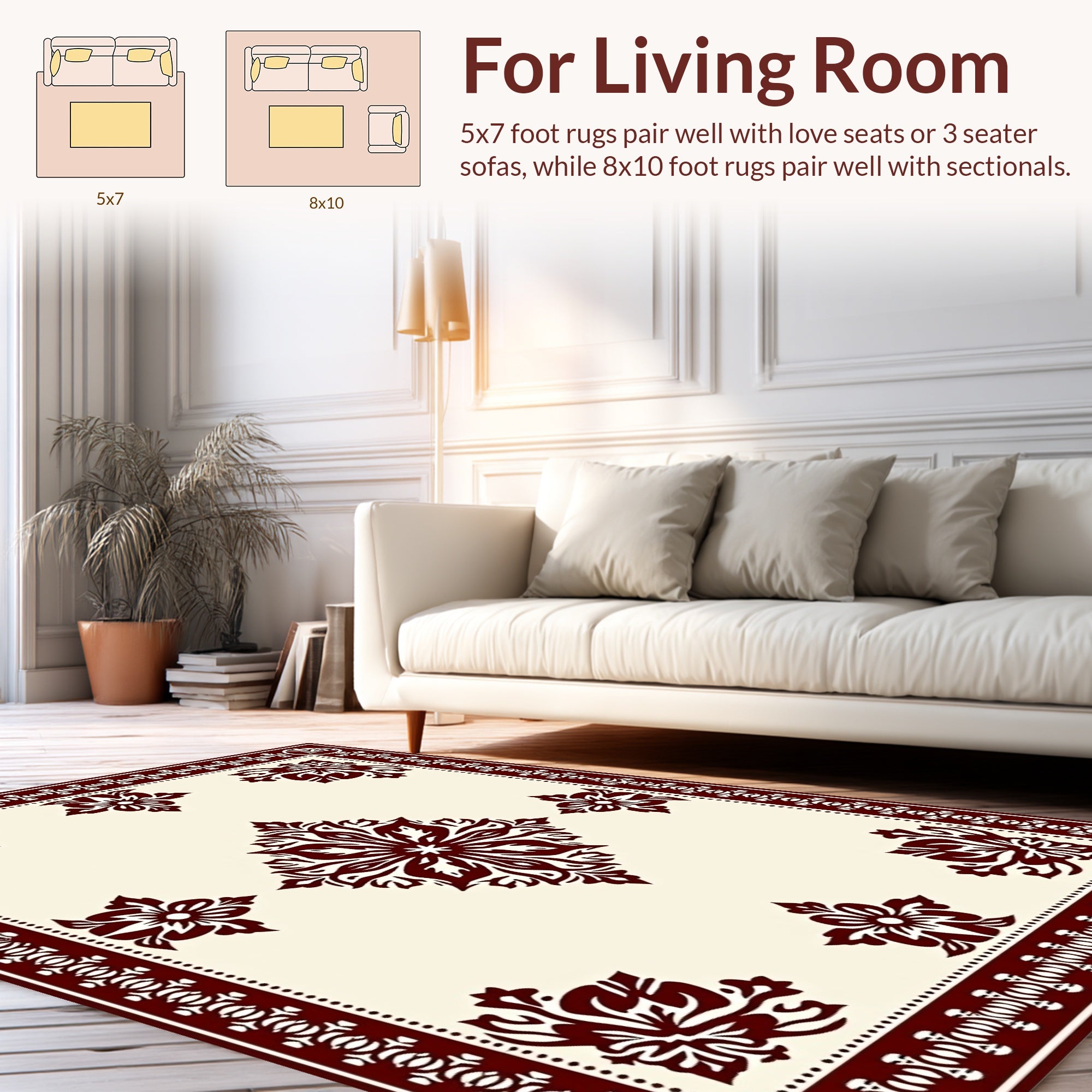 Traditional Floral Motif Patterned Rug