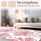 Pink Floral Damask Patterned Rug