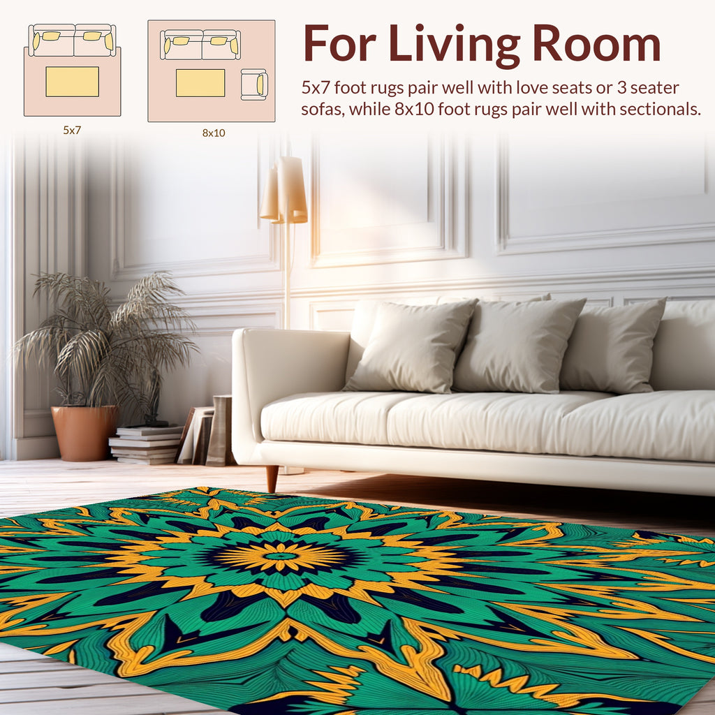 Intricate Floral Mandala Pattern Rug