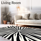 Bold 2 Tone Radial Stripe Rug