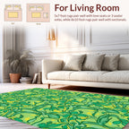 Emerald Swirl Floral Pattern Rug