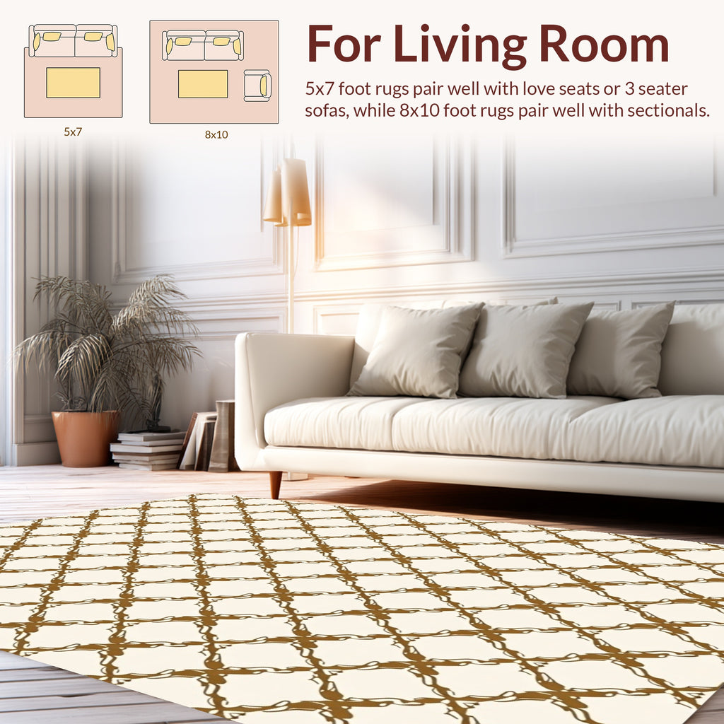 Golden Retriever Patterned Lattice Rug