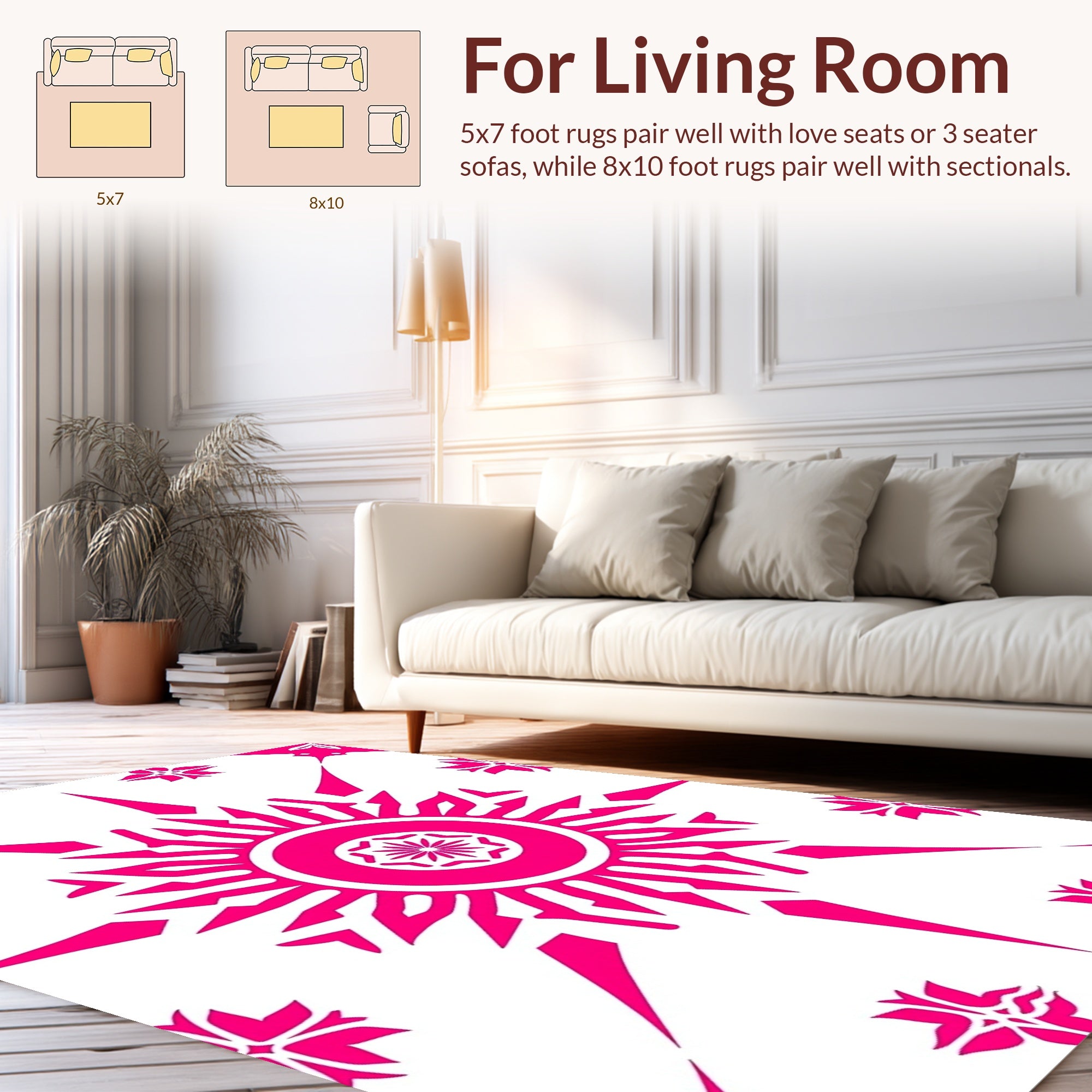 Vibrant Sunburst Floral Geometric Pattern Rug