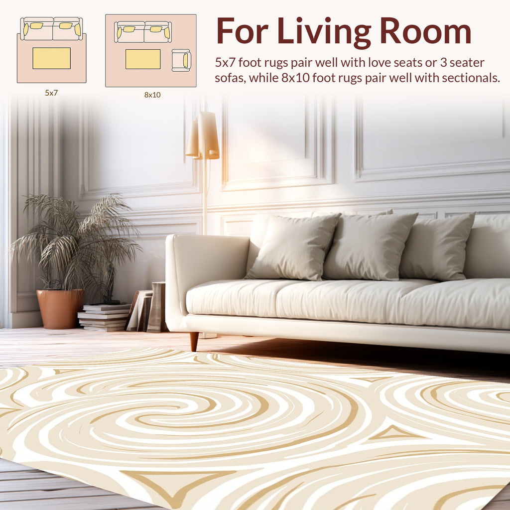 Abstract Swirls Triangles Design Rug