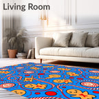 Whimsical Gingerbread Peppermint Swirls Rug