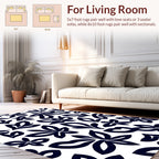 Bold Floral Outline Pattern Rug