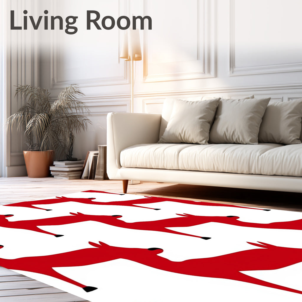 Crimson Red Deer Repeat Rug