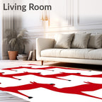 Crimson Red Deer Repeat Rug