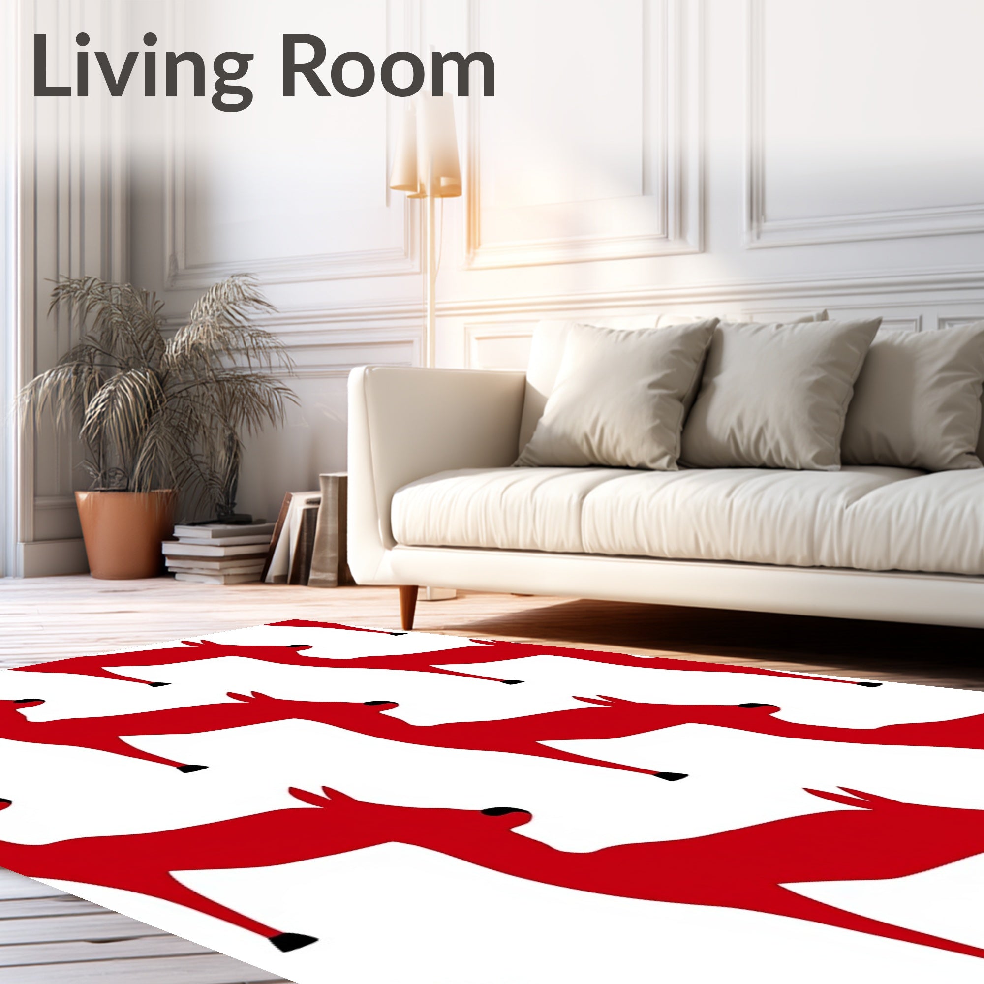 Crimson Red Deer Repeat Rug