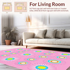 Whimsical Floral Sunburst Design Rug
