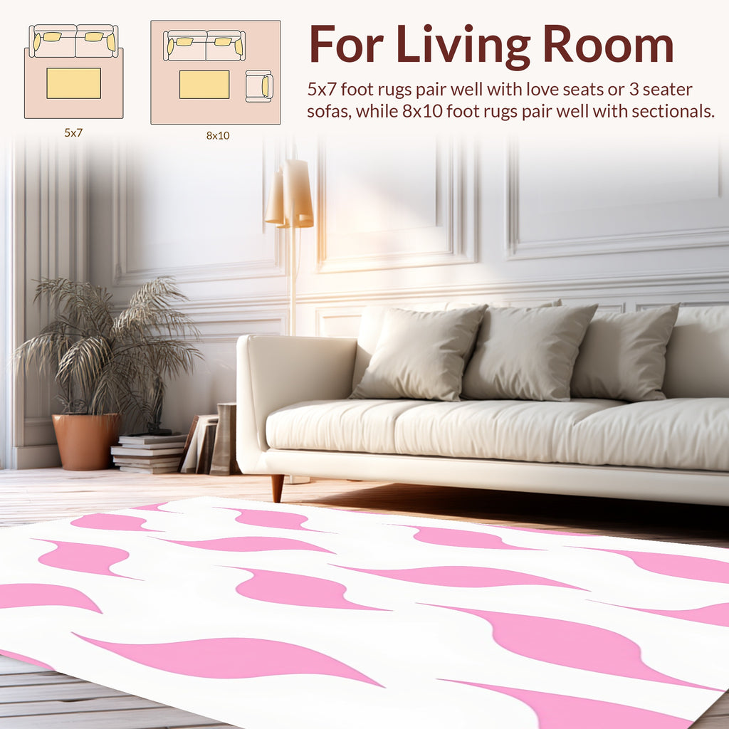 Pink Swoop Pattern Design Rug