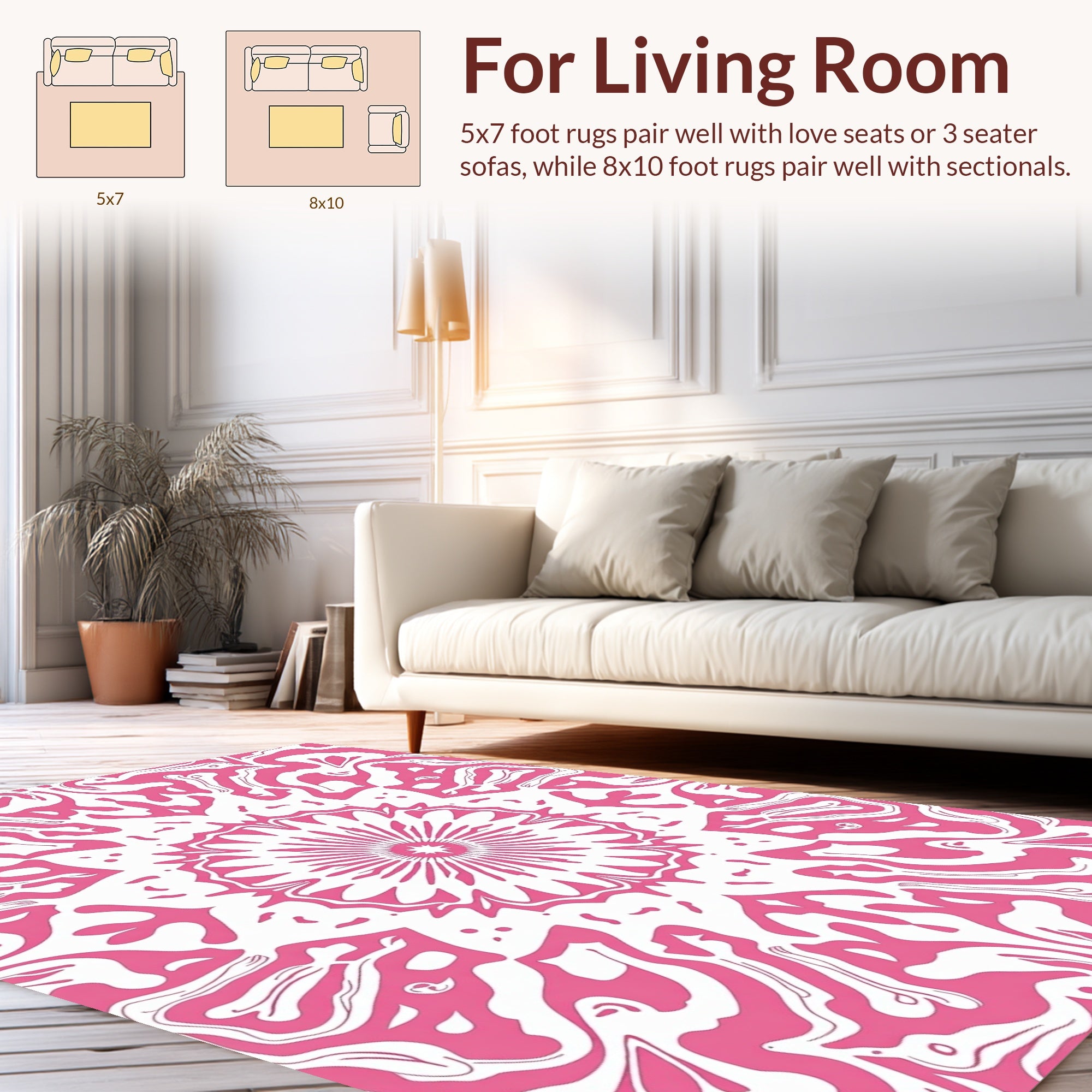 Pink Abstract Mandalas Rug