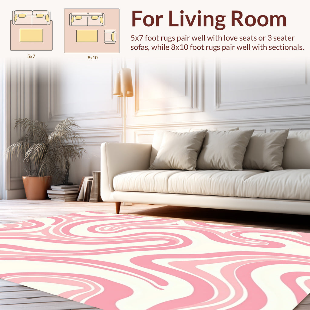 Pink Swirl Abstract Pattern Rug