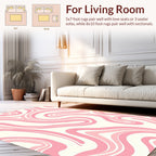 Pink Swirl Abstract Pattern Rug