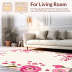 Pink Floral Garden Motif Rug