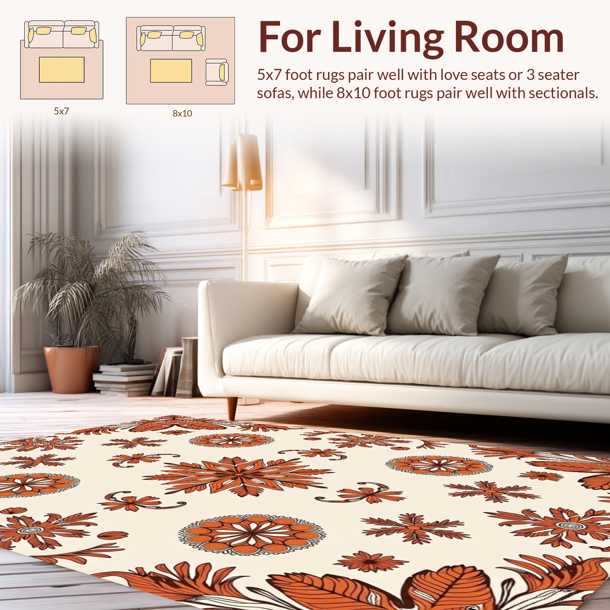 Intricate Floral Mandala Pattern Rug