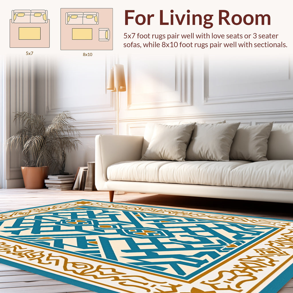 Intricate Geometric Medallion Design Rug