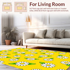Sunny Yellow Daisy Floral Pattern Rug
