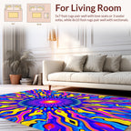 Vibrant Psychedelic 7-Point Star Rug