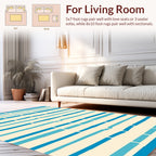 Cracked Blue Ink Stripes Rug