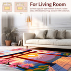 Sacred Torii Gate Cherry Blossom Scene Rug