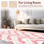 Abstract Pink Heart Flow Pattern Rug