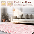 Pink Swirl Abstract Geometric Pattern Rug