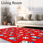 Christmas Santa Claus Snowflakes Repeat Rug