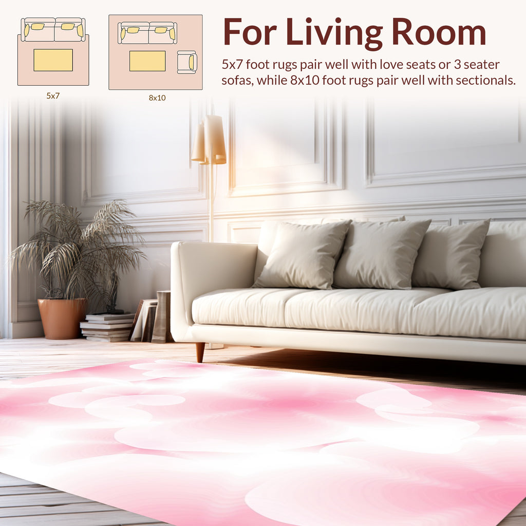 Abstract Pink Floral Swirl Pattern Rug