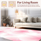 Abstract Pink Floral Swirl Pattern Rug