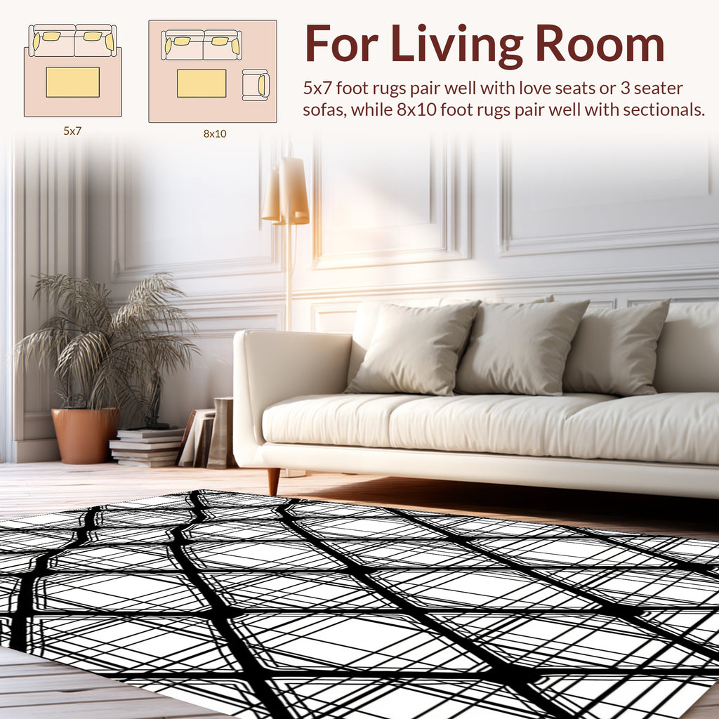 Bold Intersecting Line Pattern Rug