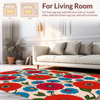 Retro Floral Bold Bloom Design Rug