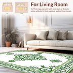 Elegant Green Floral Border Design Rug