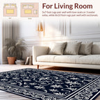 Damask Floral Border Design Rug