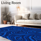 Midnight Blue Swirl Tribe Rug