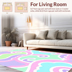 Pastel Swirls and Cloud Pattern Rug
