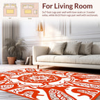 Red Mandala Geometric Pattern Rug