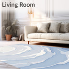 Soft Blue White Swirl Texture Rug