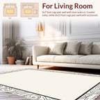 Black White Abstract Swirl Border Rug