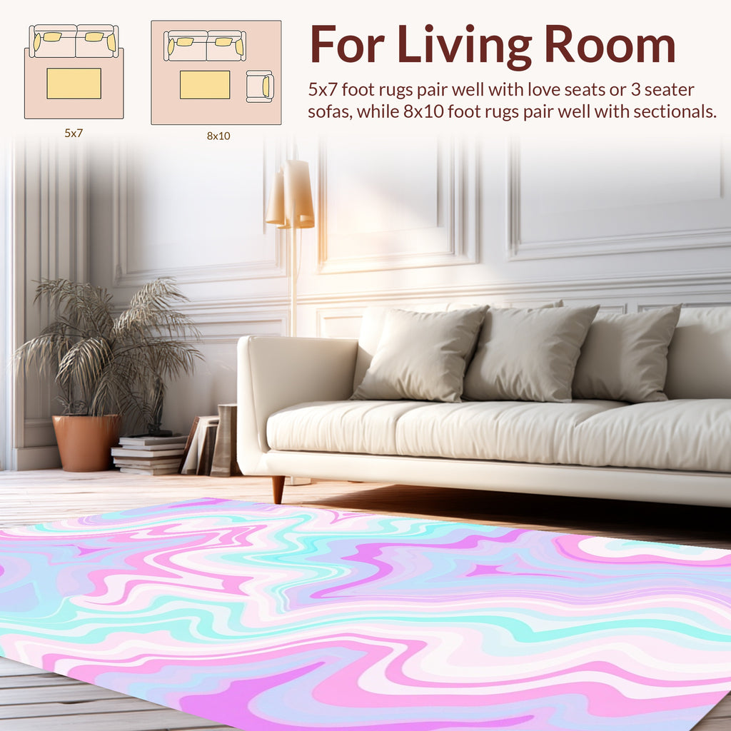 Pastel Swirl Abstract Design Rug
