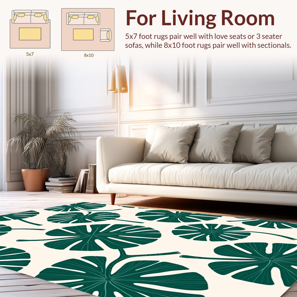 Tropical Leaf Pattern Rug