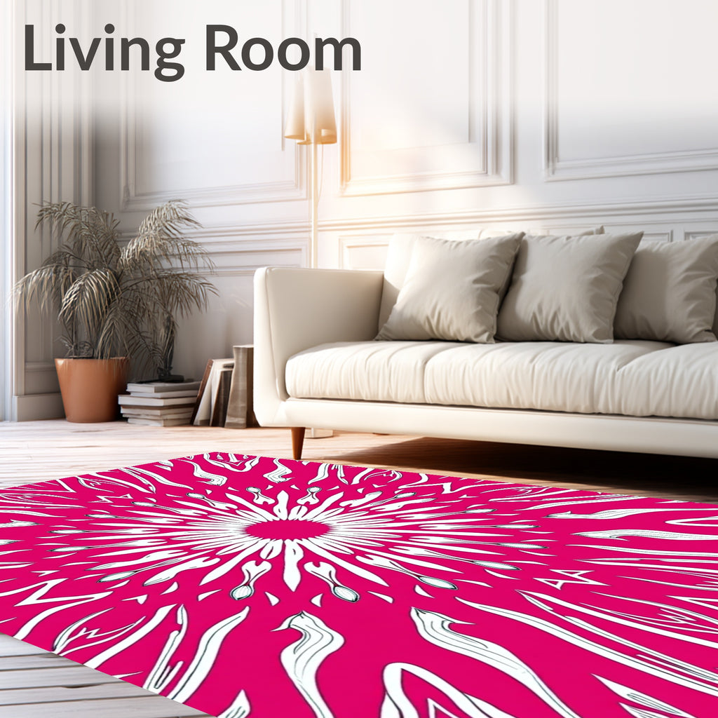 Radiant Sunburst Pattern Art Rug